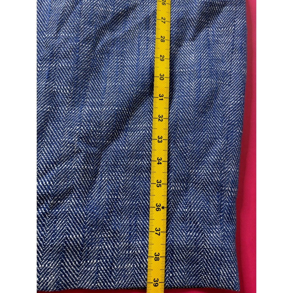 J. CREW Womens Blue Herringbone Layered Sleeveless Sheath Dress 4 Preppy Office - Picture 8 of 13